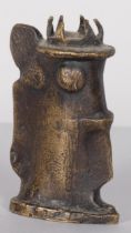 Circle of Elisabeth Frink (1930 - 1993), abstract chess piece, bronze sculpture, signed and dated
