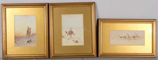 H L Pignon, 5 Egyptian scenes, watercolour, all signed and dated 1916, framed (5) Some light foxing,