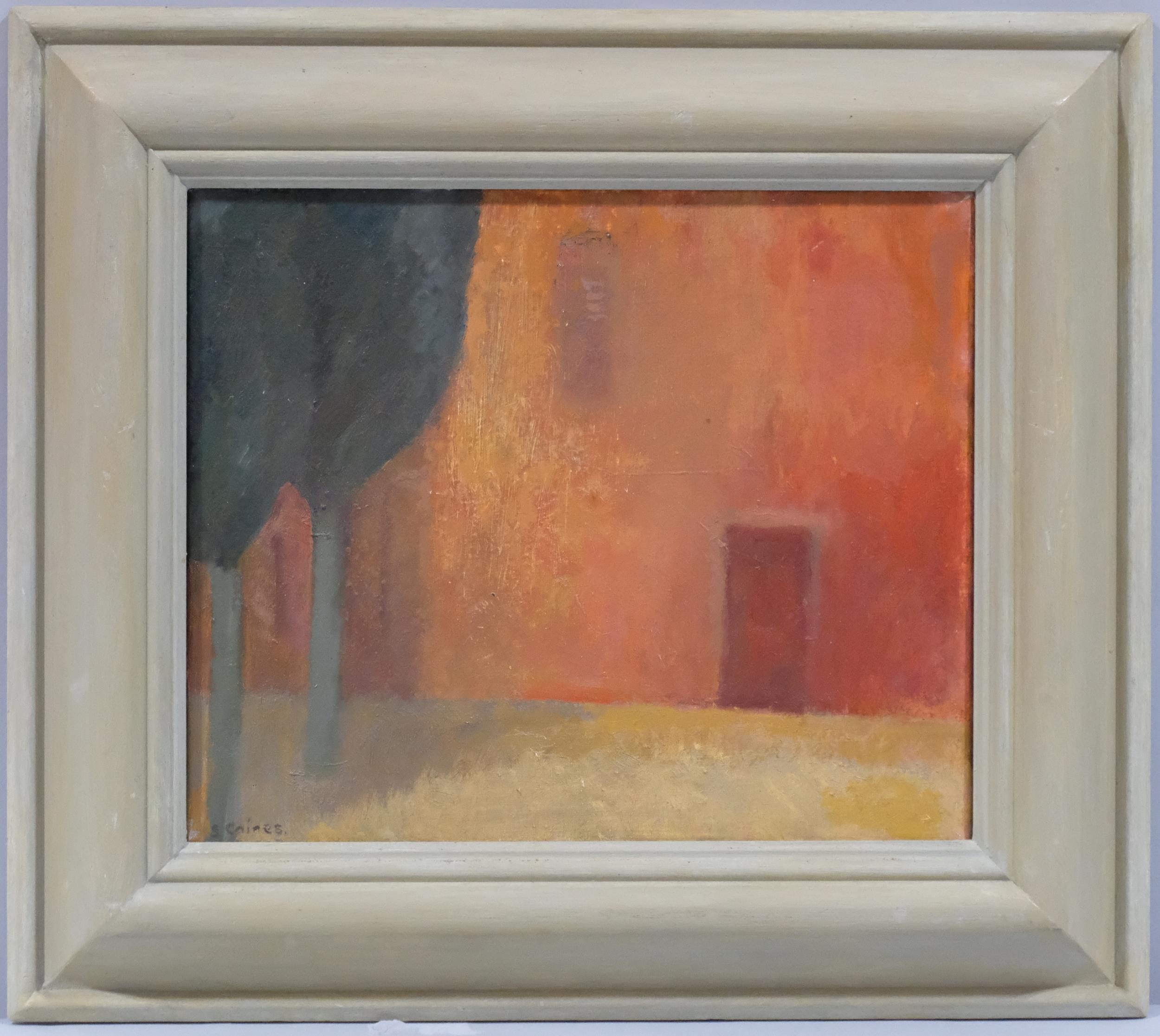 Susan Caines (born 1935), The Red House, oil on canvas, signed, 24cm x 30cm, framed Good original - Image 2 of 4