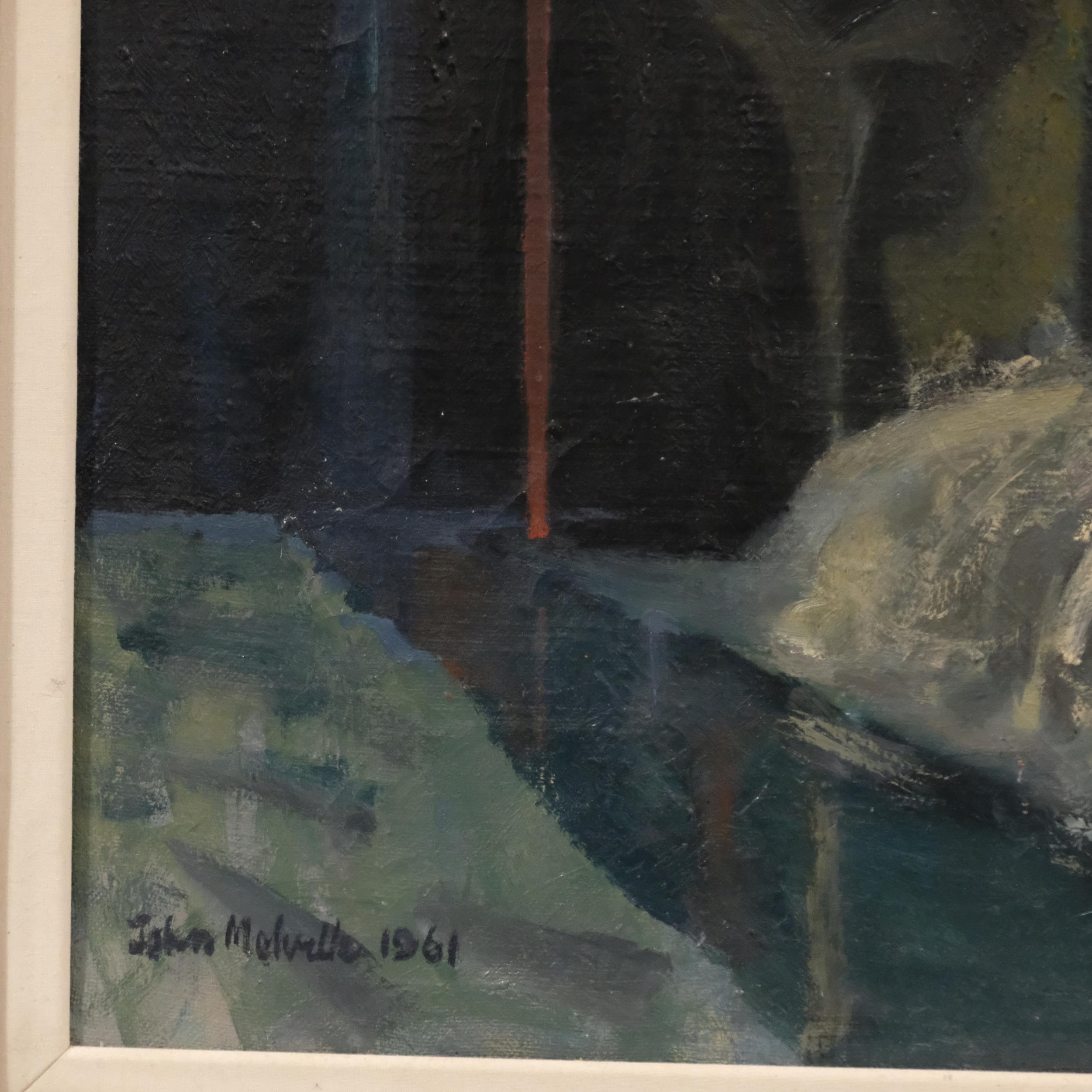 John Melville (1902 - 1986), The Lost River, oil on canvas, signed and dated 1961, 78cm x 76cm, - Image 3 of 4