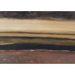 Janet Monks (born 1939), abstract landscape, watercolour gouache, 40cm x 56cm, framed