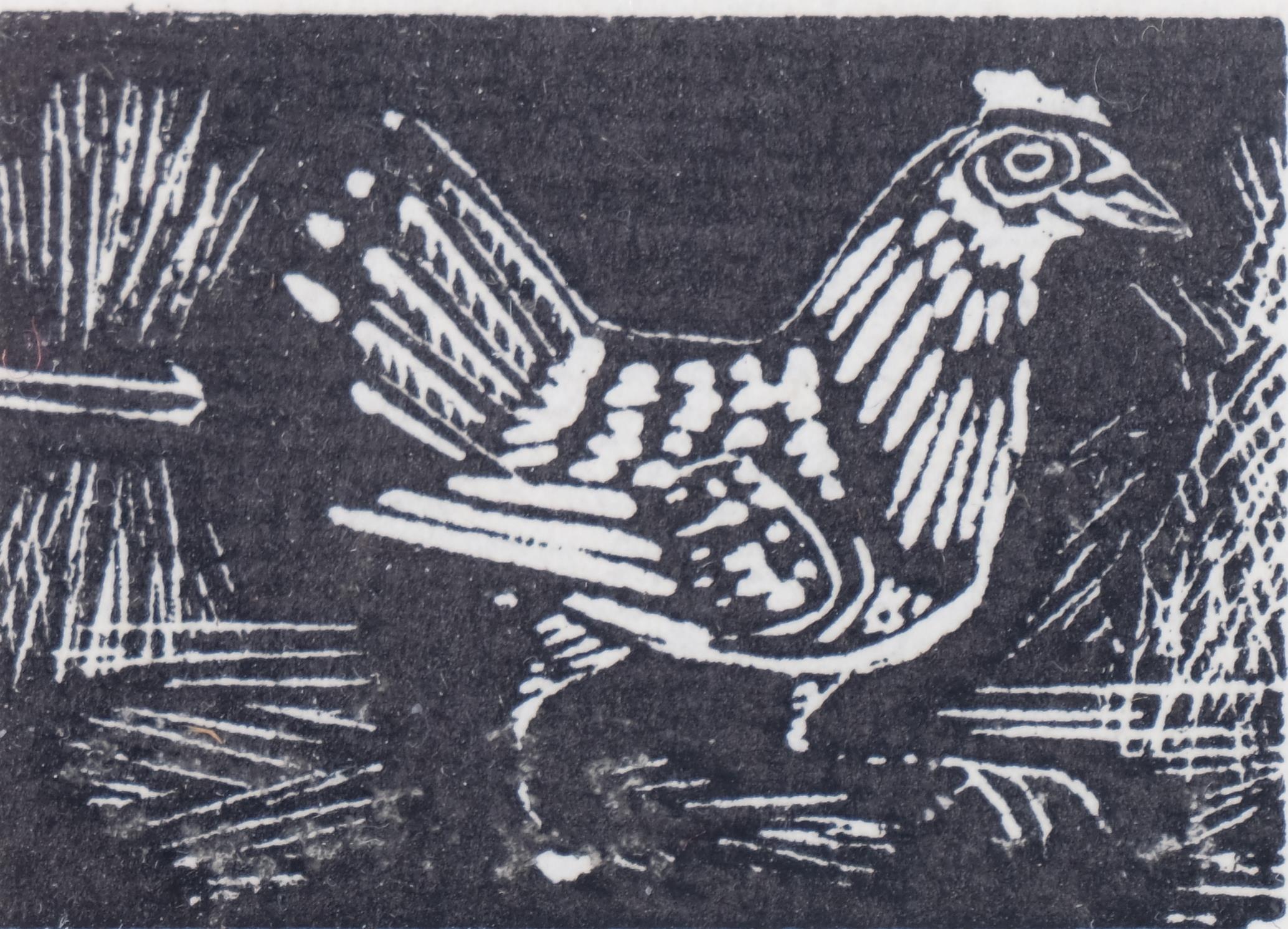 Enid Marx (1902-1998), limited edition wood engraving on paper, Hens peck Grains and Grit, from An - Bild 3 aus 4