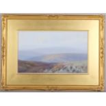 Frederick John Widgery (1861 - 1942), Yes Tor Dartmoor, gouache, 26cm x 45cm, framed Good bright