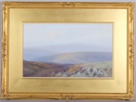 Frederick John Widgery (1861 - 1942), Yes Tor Dartmoor, gouache, 26cm x 45cm, framed Good bright