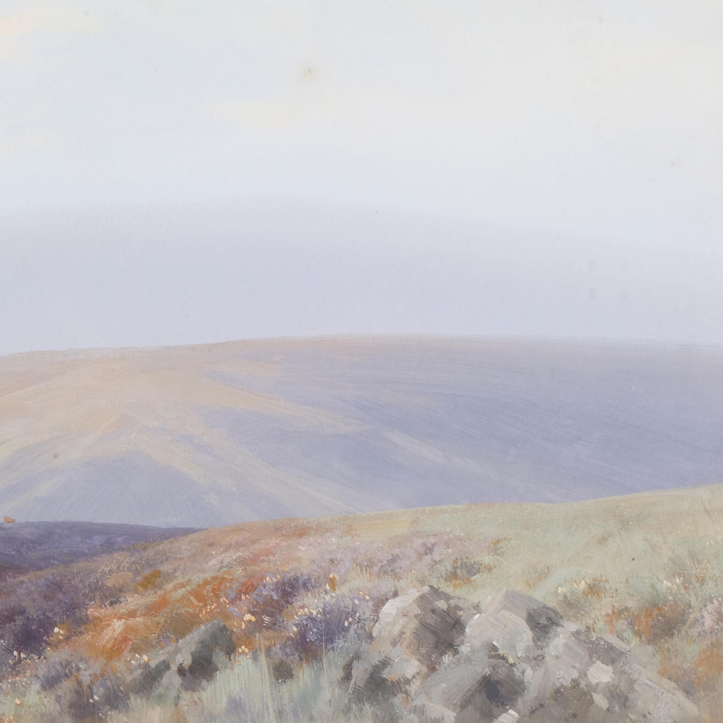 Frederick John Widgery (1861 - 1942), Yes Tor Dartmoor, gouache, 26cm x 45cm, framed Good bright - Image 2 of 4