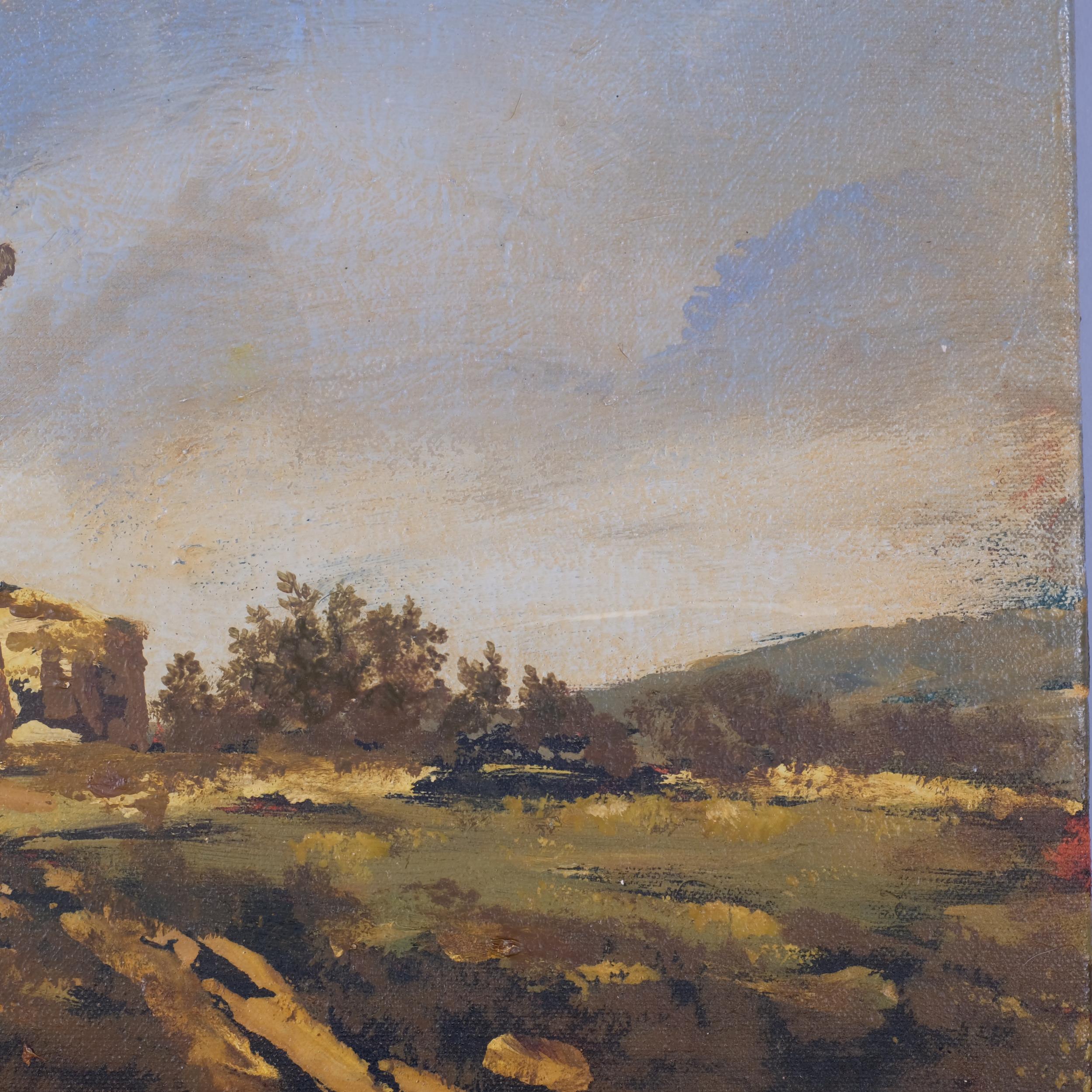 Alan Rankle, landscape study after Henry Bright, oil on canvas laid on board, signed and dated - Bild 3 aus 4