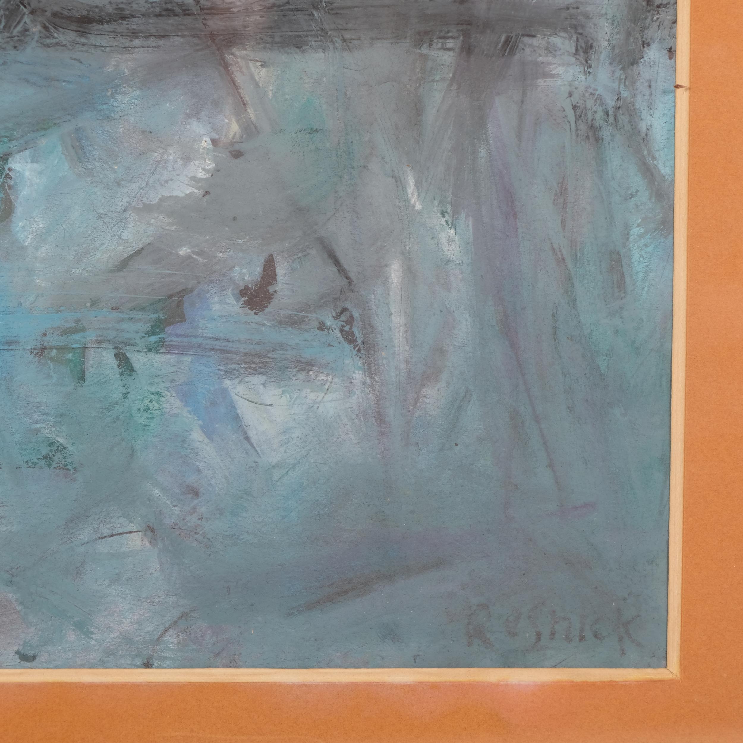 Milton Resnick (1917 - 2004), blue abstract, signed, 27cm x 39cm, framed Good condition, original - Image 3 of 4