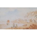 Hastings 1806, watercolour, signed with monogram HH and dated 1806, 22cm x 37cm, framed Foxing and