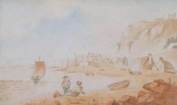 Hastings 1806, watercolour, signed with monogram HH and dated 1806, 22cm x 37cm, framed Foxing and