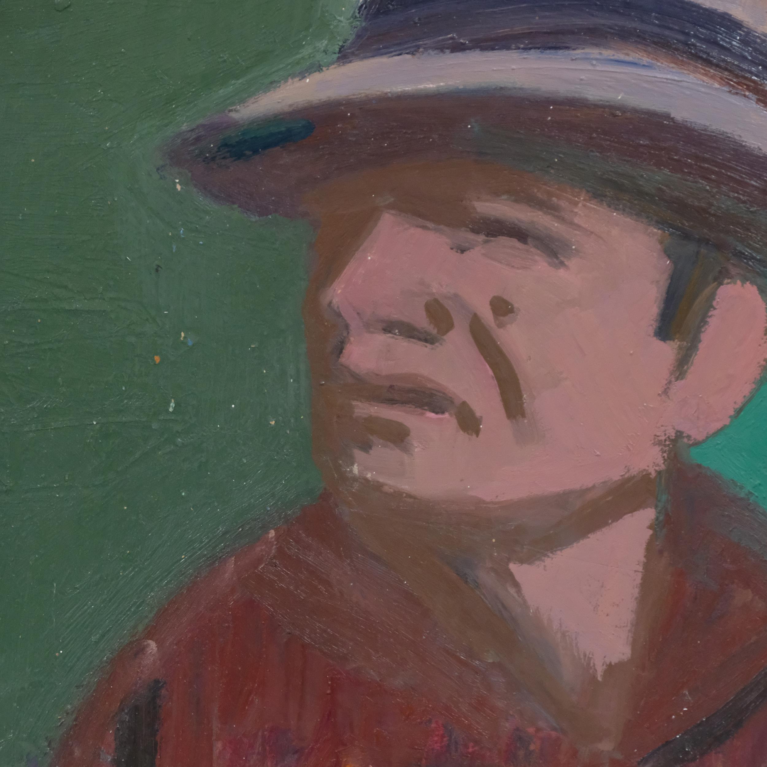 Portrait of a man, mid-20th century oil on board, unsigned, 42cm x 60cm, framed Good condition, a - Image 2 of 4