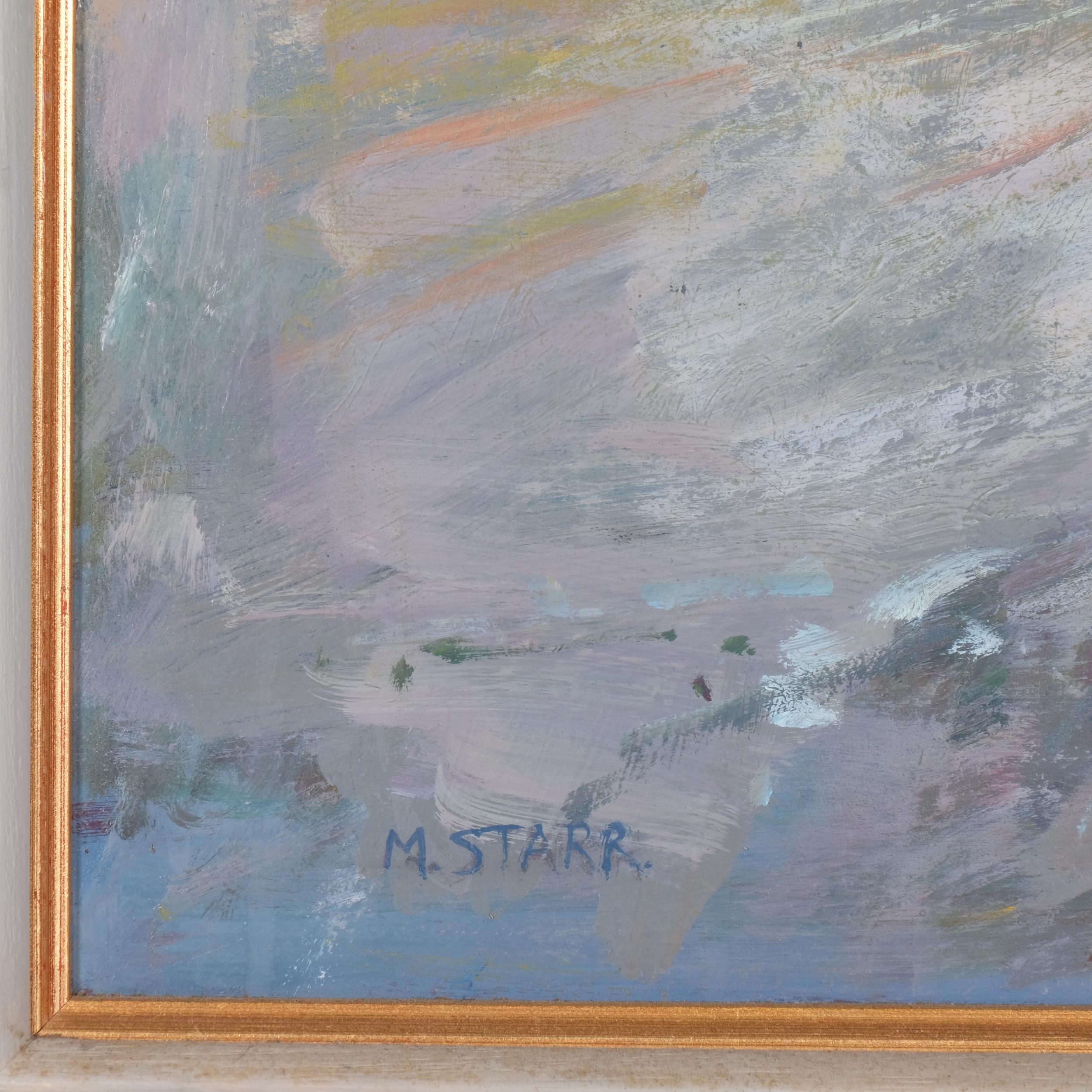 M Starr, moon over Dungeness, oil on board, signed, 60cm x 60cm, framed Good original condition - Image 3 of 4