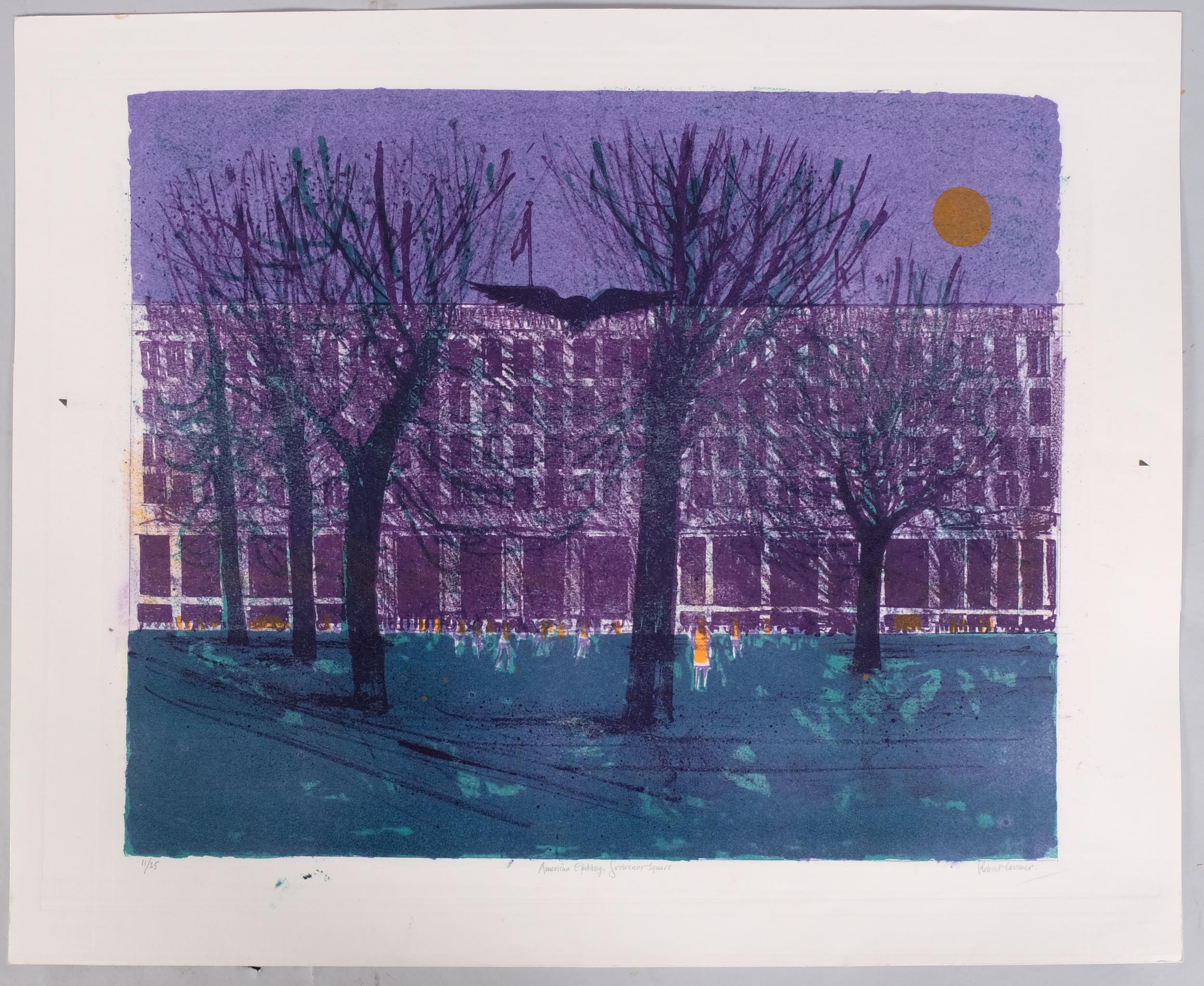 Robert Tavener, American Embassy, Grosvenor Square, lithograph, 1968, signed in pencil, no. 11/25, - Image 2 of 4