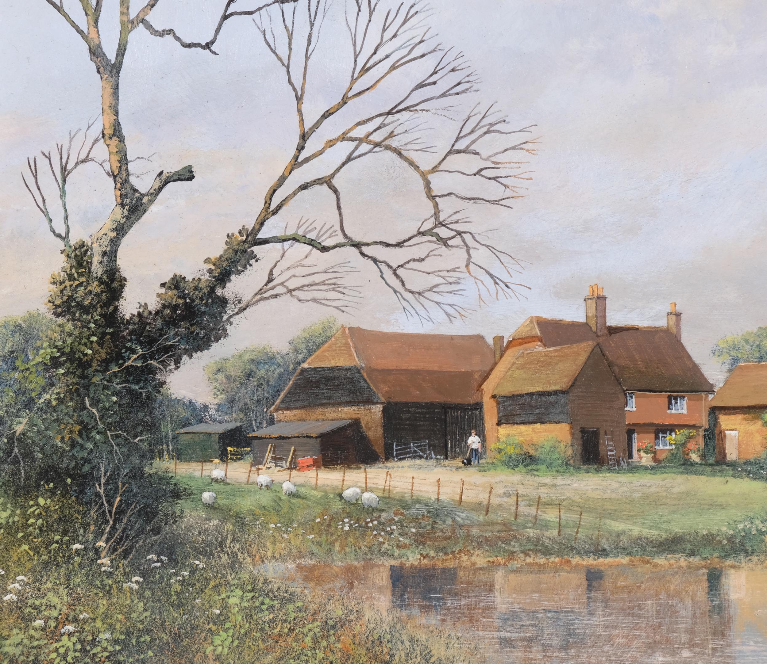 Clive Madgwick (1934 - 2005), Kent farm scene near Biddenden, oil on board, signed, 20cm x 30cm, - Image 2 of 4