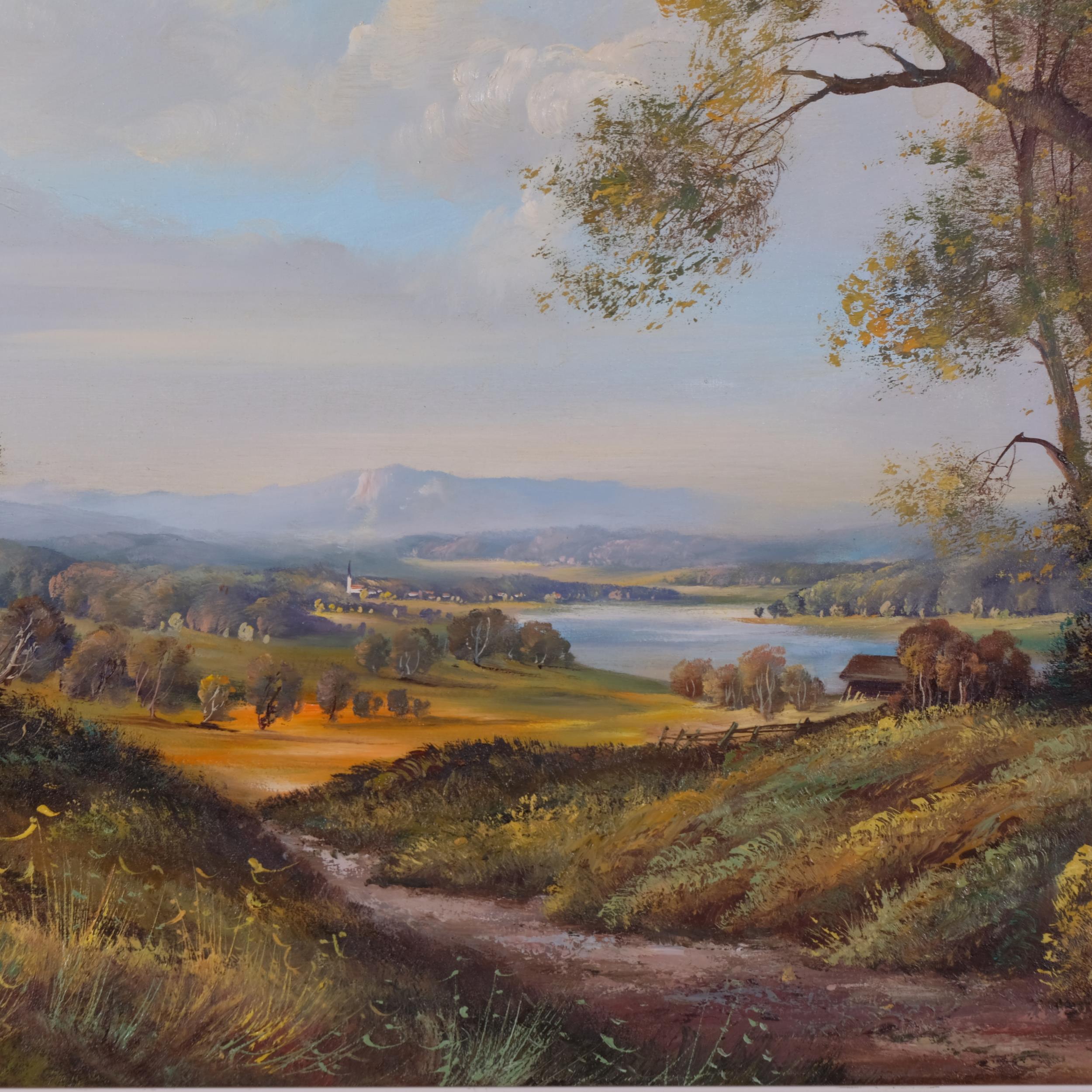 Charles Fander, path down the valley, oil on canvas, 51cm x 101cm, framed, provenance: Stacy-Marks - Bild 2 aus 4