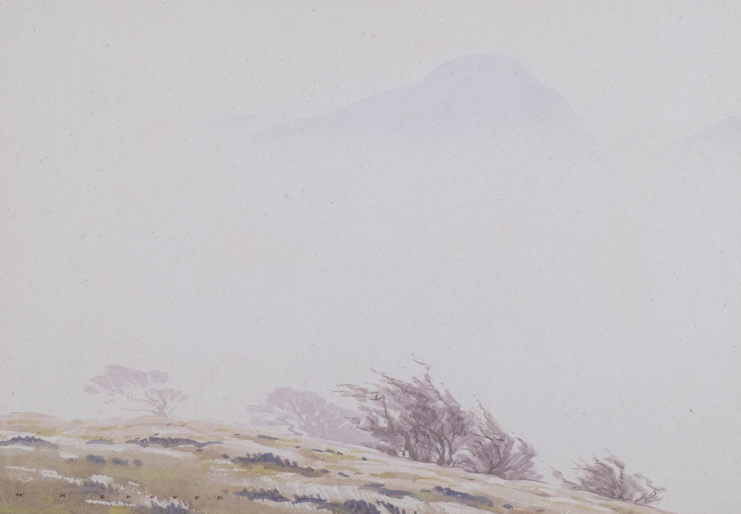 William Heaton Cooper (1903 - 1995), misty mountains, watercolour, signed, 37cm x 55cm, framed