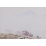 William Heaton Cooper (1903 - 1995), misty mountains, watercolour, signed, 37cm x 55cm, framed