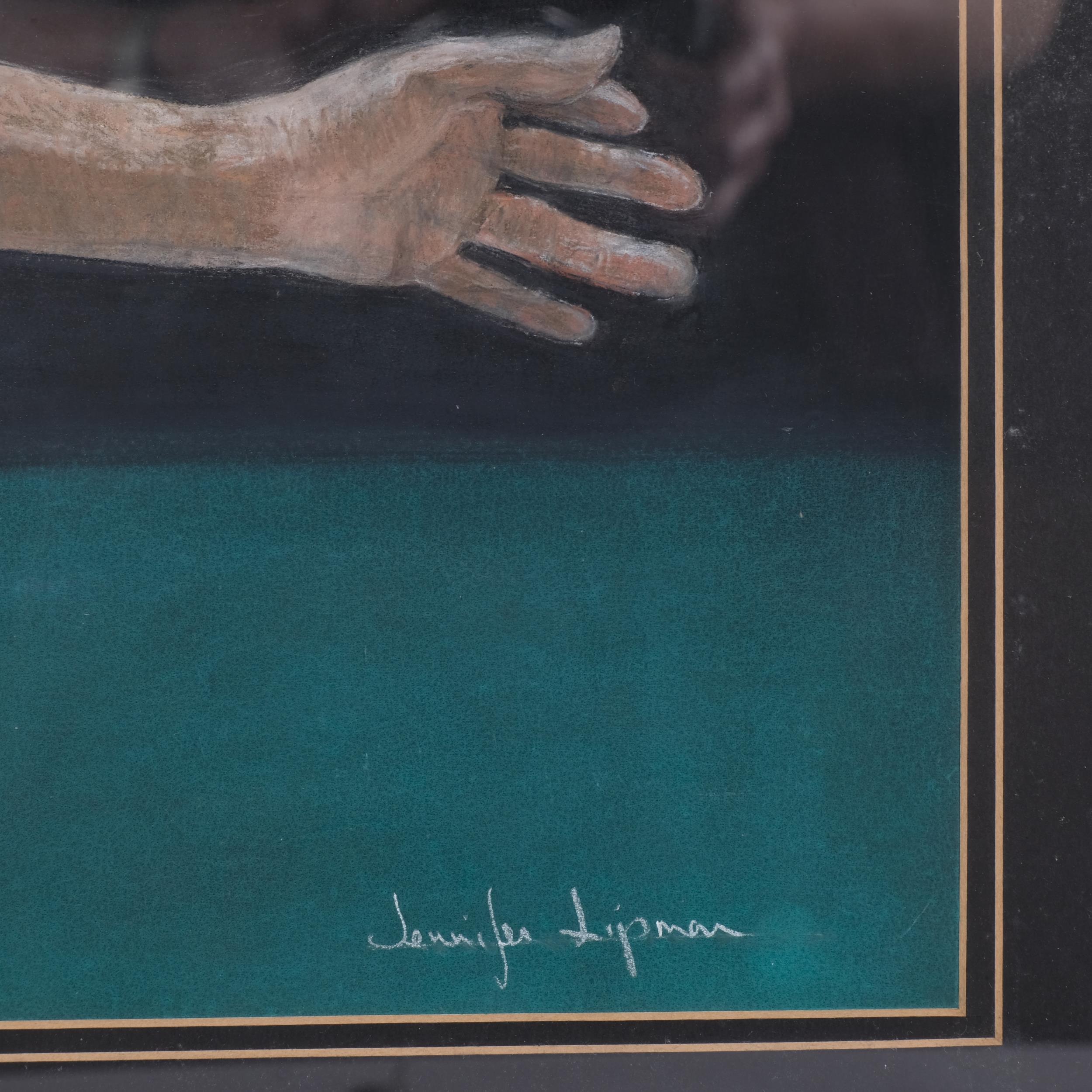 Jennifer Lipman (1935 - 2022), Roger Federer, coloured pastels, signed, 42cm x 58cm, framed Good - Bild 3 aus 4