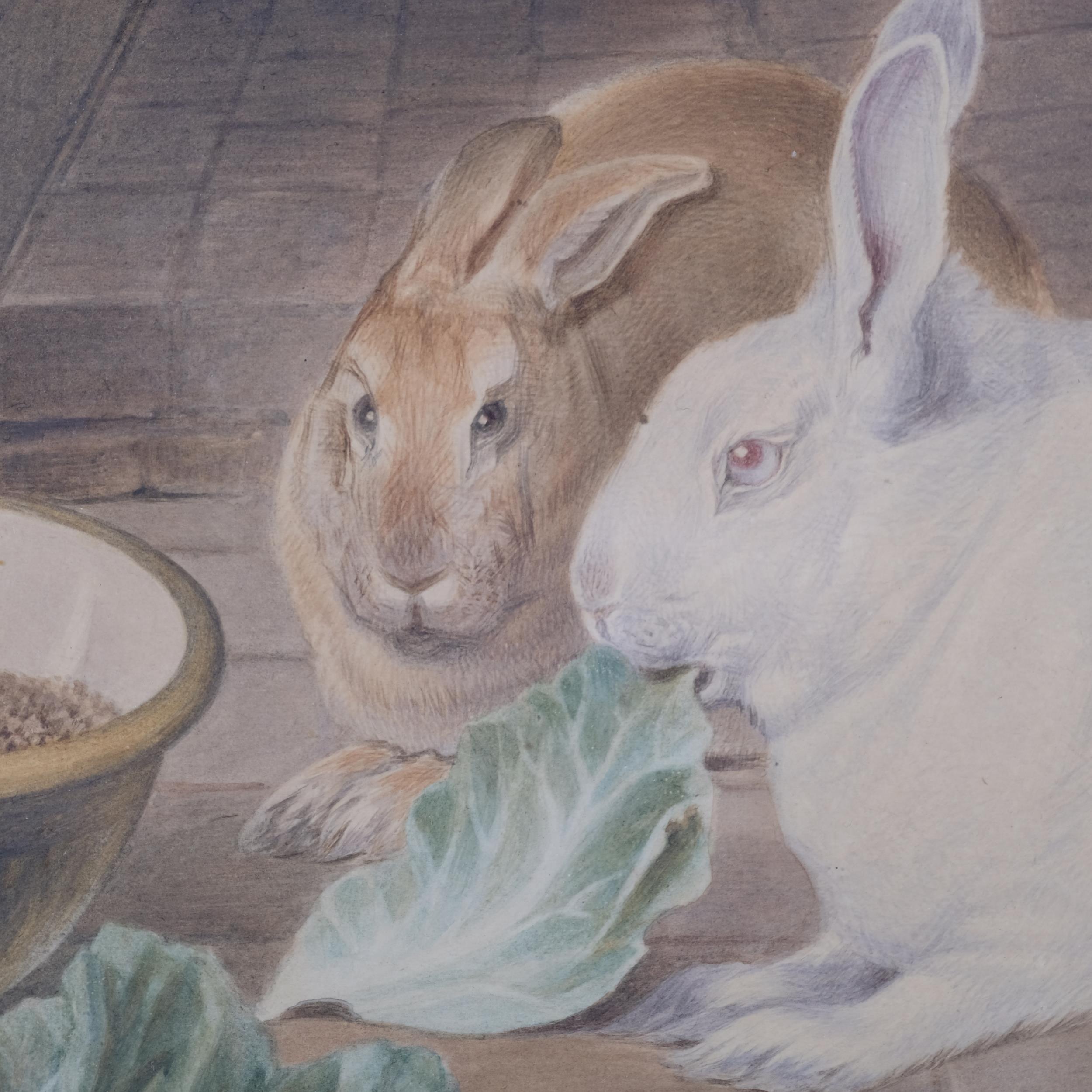 Edward Grinston, A Boy's Pets, watercolour, late 19th/early 20th century, unsigned with Exhibition - Image 3 of 4