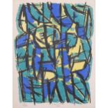 Jean le Moal, abstract, lithograph, 1956, signed in pencil, no. 160/200, sheet 32cm x 25cm, framed