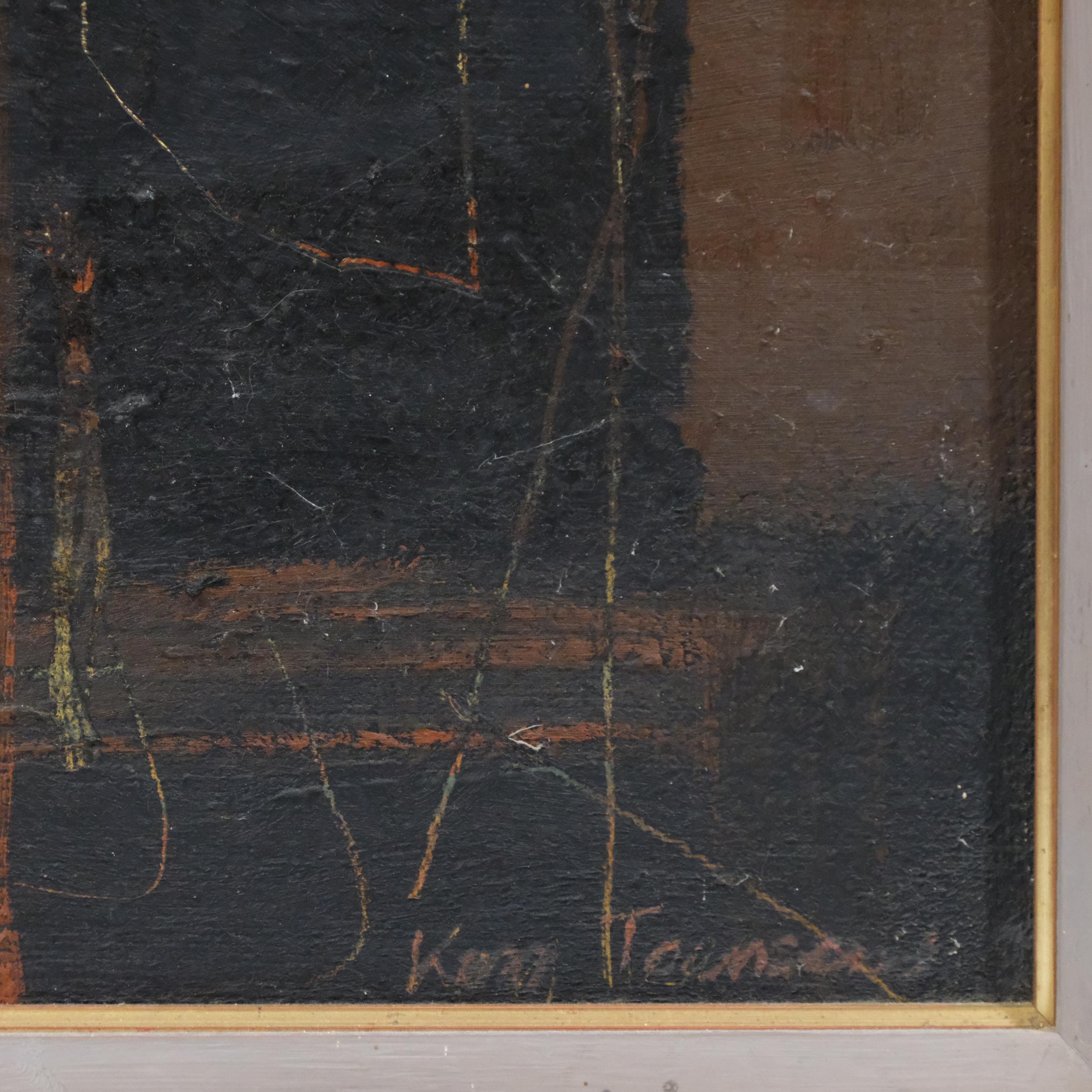 Ken Townsend (1931 - 1999), abstract composition, oil on board, signed, 55cm x 55cm, framed Good - Bild 3 aus 4