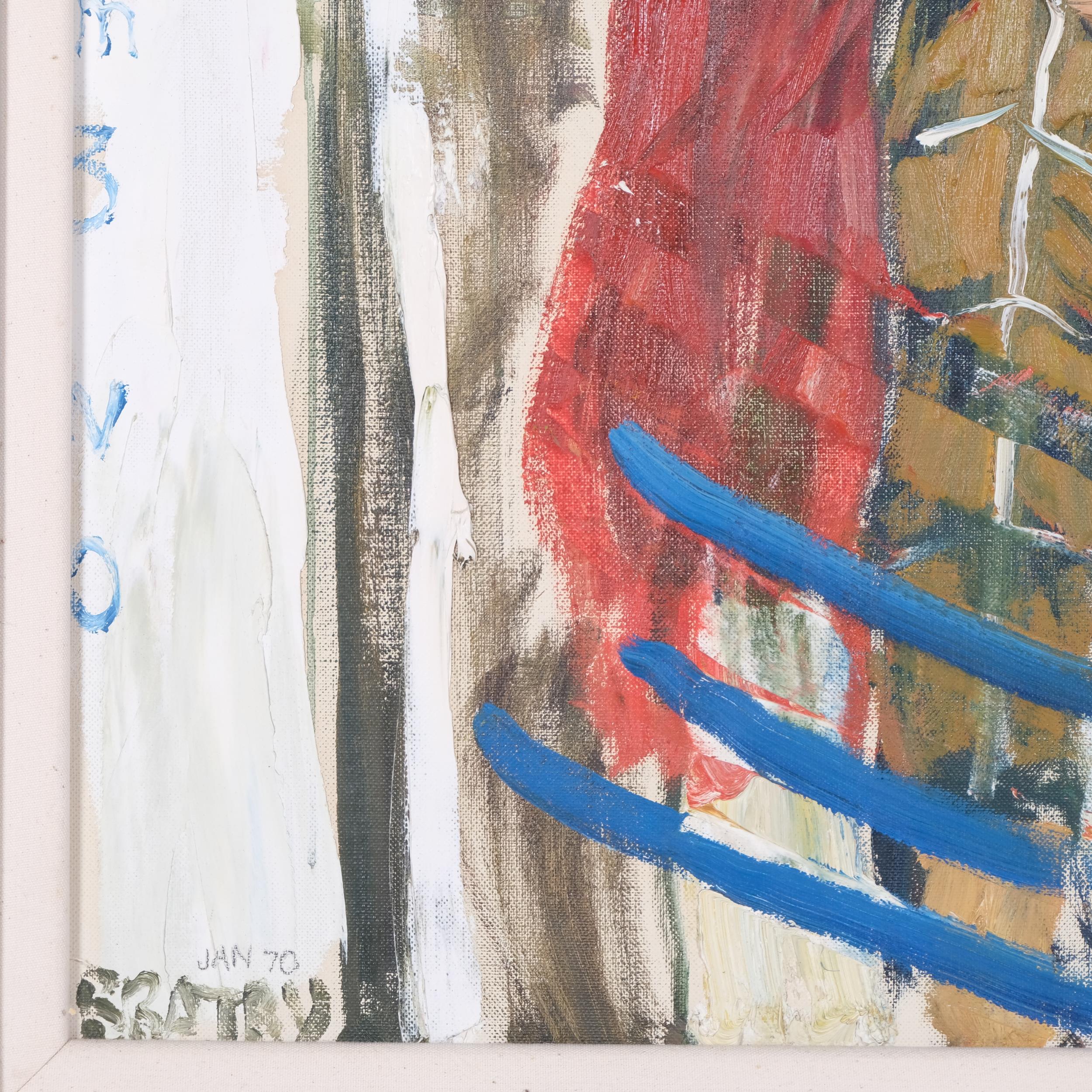 John Bratby (1928 - 1992), self portrait with the artist's son, signed and dated 1970, 122cm x 89cm, - Image 3 of 4
