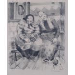 Felicia Pacanowska (Polish, 1908 - 2002), 2 women, lithograph, signed in pencil, dated 1929, image