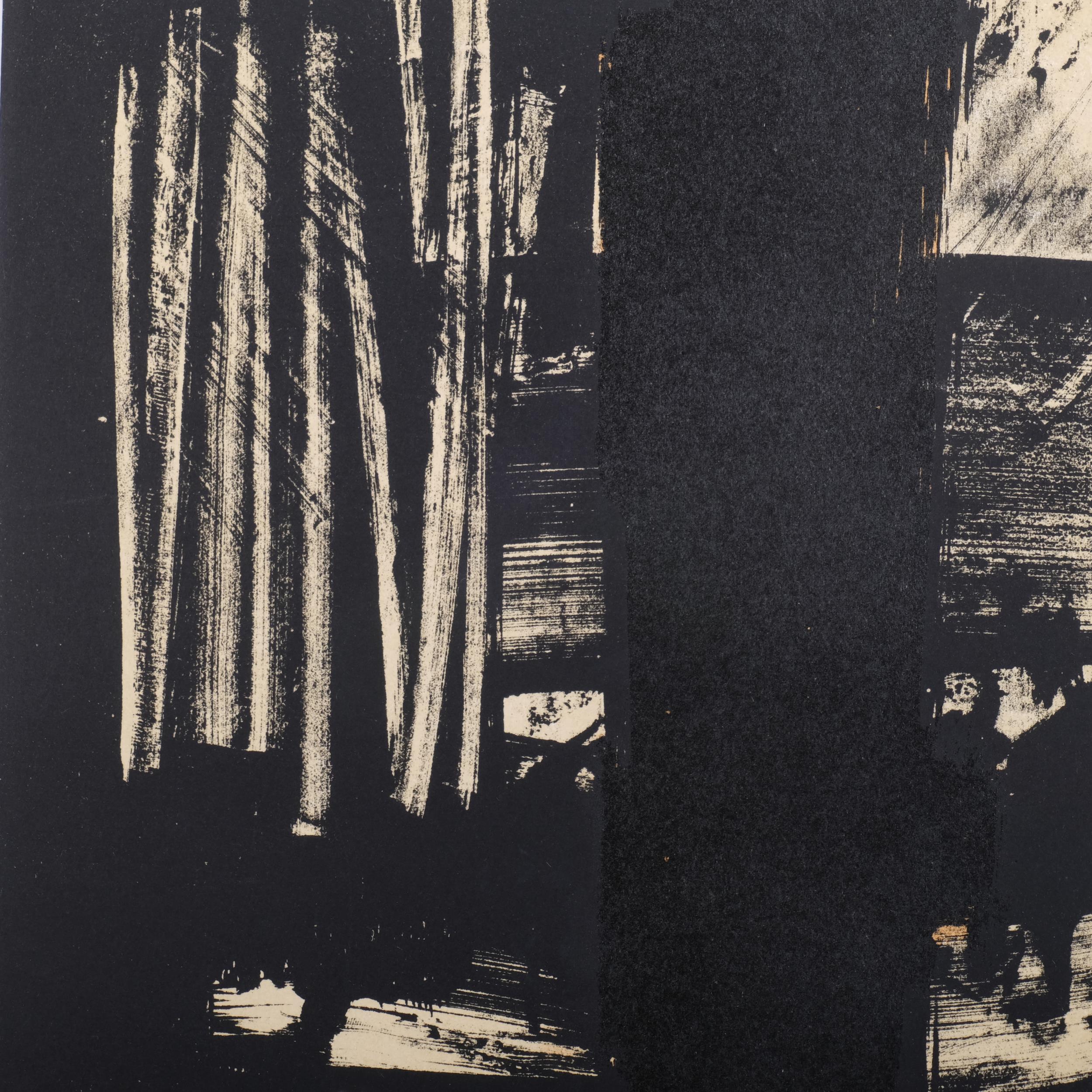 Pierre Soulages, abstract, lithograph no. 9, issued XX Siecle 1959, 30cm x 23cm, framed Good - Bild 3 aus 4