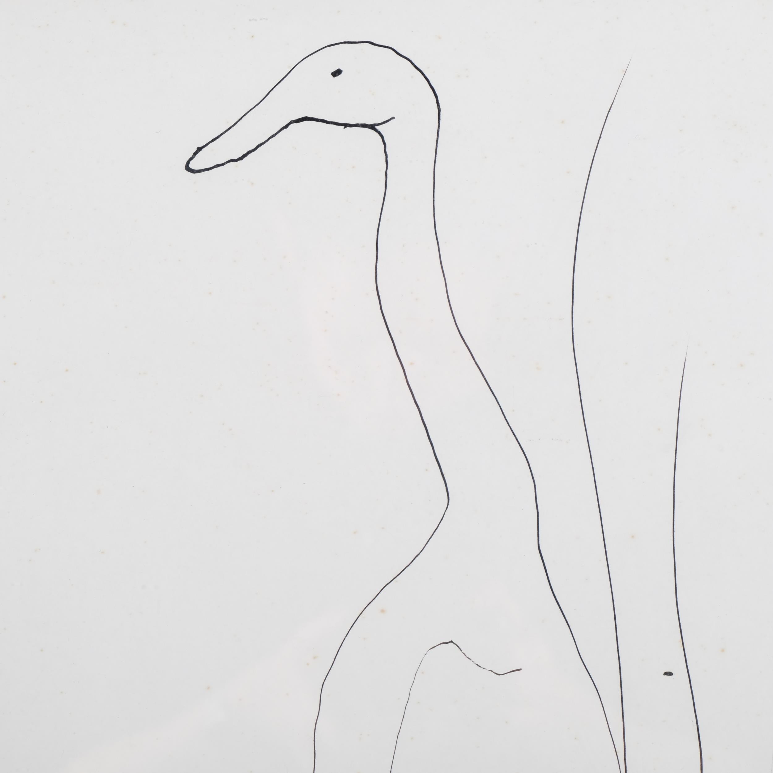 Sven Berlin (1911-1999), ink on paper, Duck, signed and dated ’87, with studio sale stamp, - Image 2 of 4