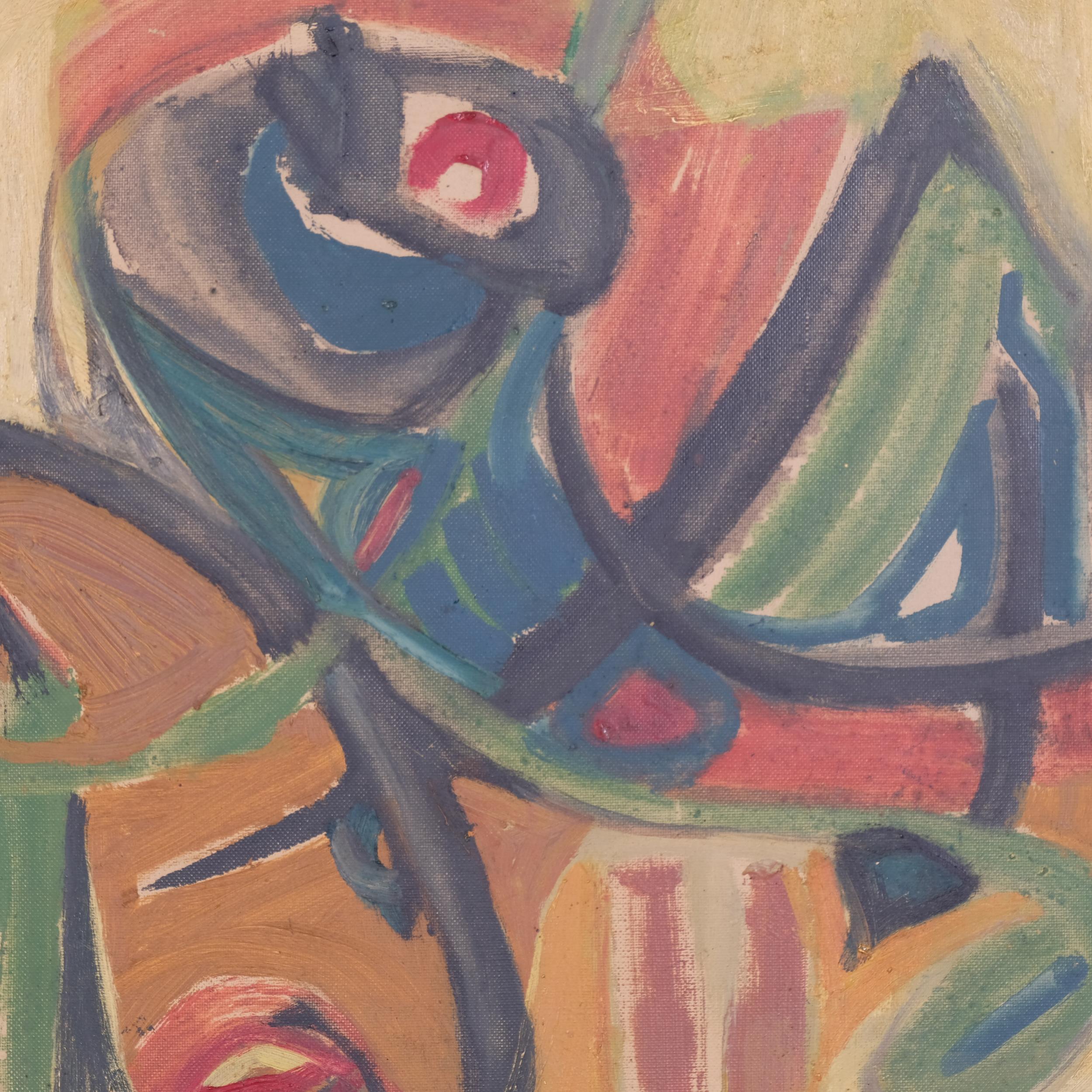 Lotte Wolf-Koch (1909 - 1977), abstract composition, oil on canvas, signed, 40cm x 50cm, framed - Image 2 of 4