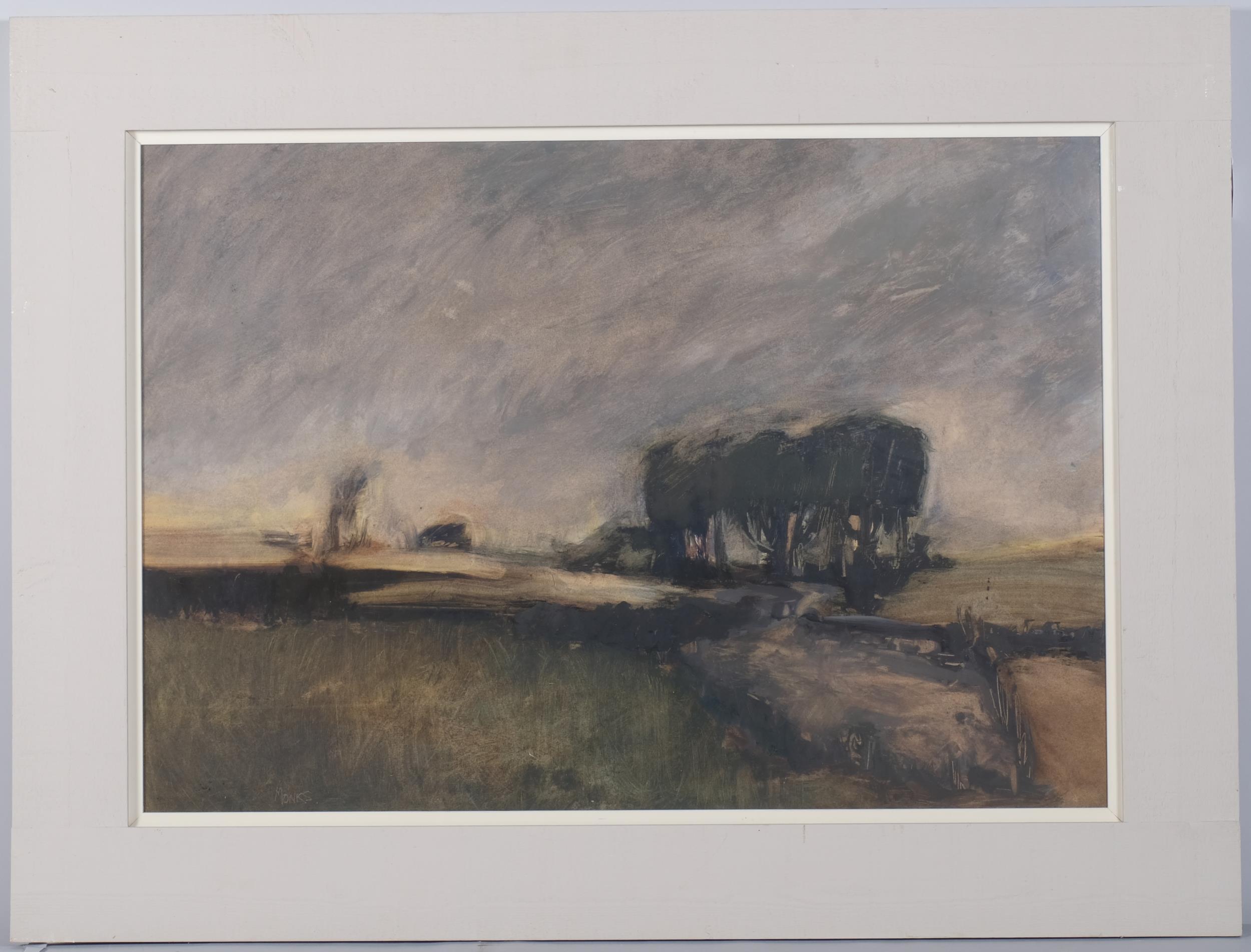 Janet Monks (born 1939), landscape, watercolour gouache, 55cm x 80cm, framed Good condition - Image 2 of 4