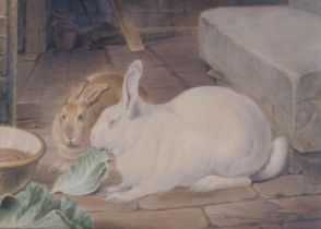 Edward Grinston, A Boy's Pets, watercolour, late 19th/early 20th century, unsigned with Exhibition