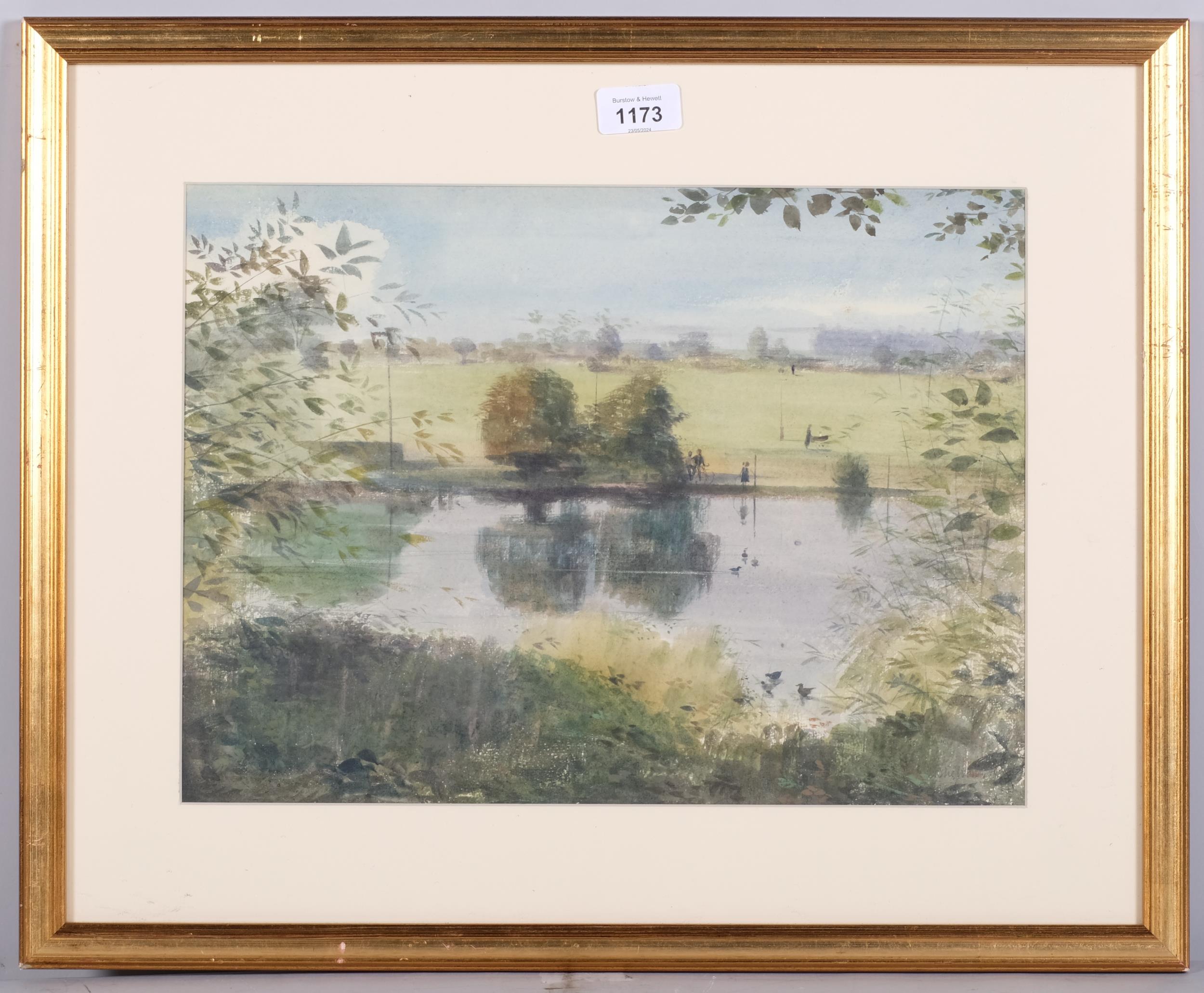 Leslie Charles Worth (1923-2009), watercolour on paper, Sunday in the Park, signed lower right, 28. - Image 2 of 4
