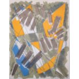 Jean Deyrolle, abstract, lithograph, 1962, Galerie De France, sheet 33cm x 24cm, framed Slight