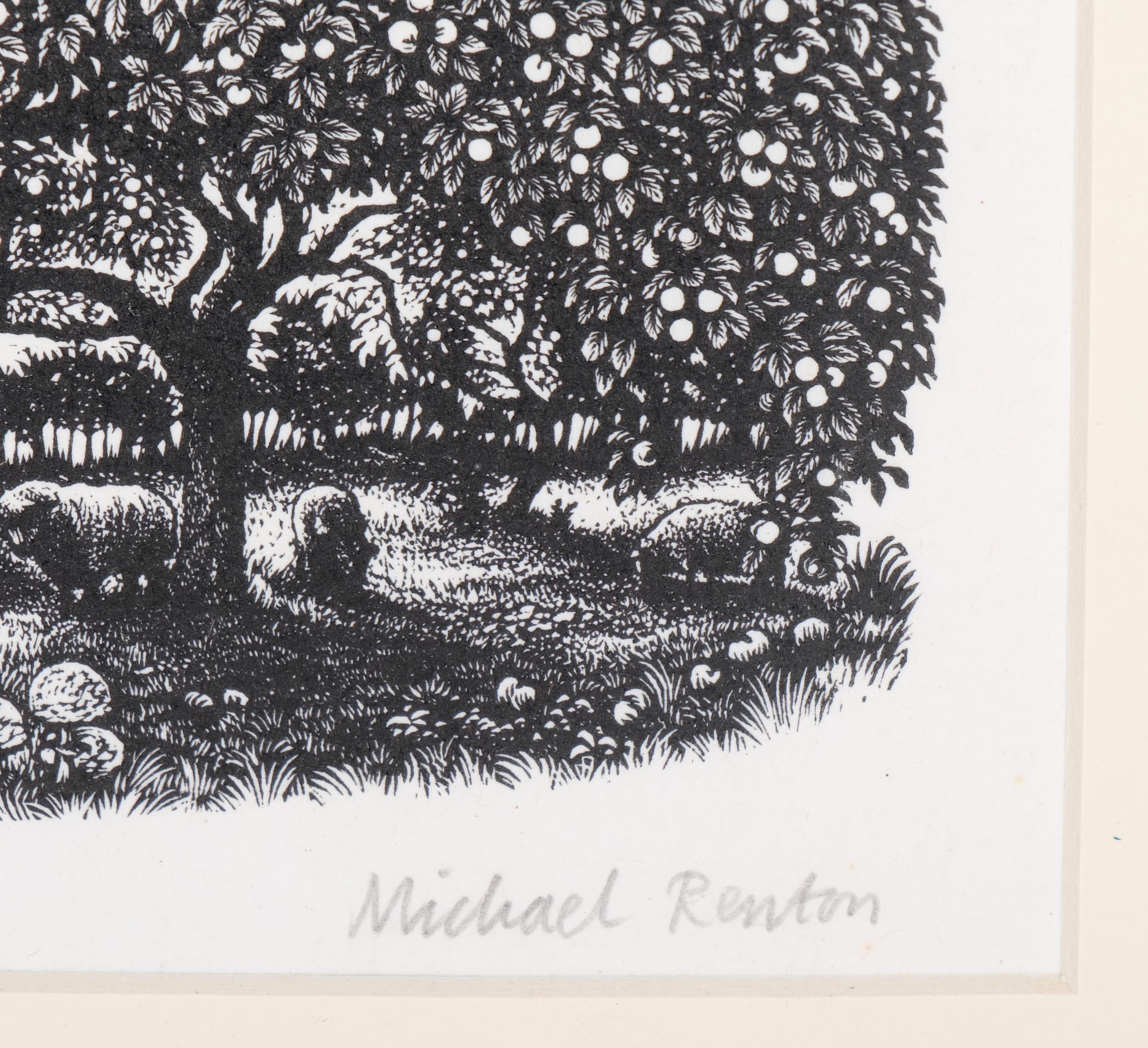Michael Renton (1934-2001), limited edition wood engraving on paper, Apple Trees, 11cm x 18cm, - Image 3 of 4