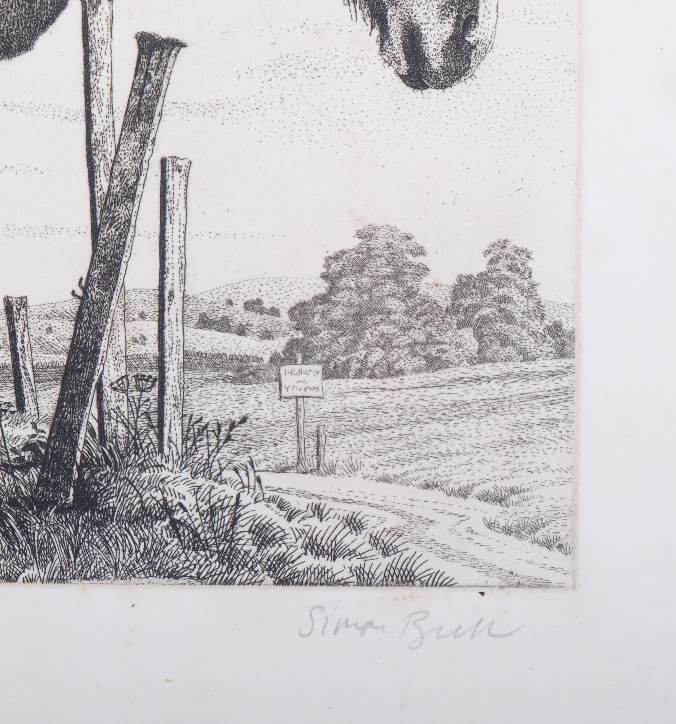 Simon Bull (1958), limited edition etching on paper, The Old Horse, signed and titled in pencil, Ed. - Image 3 of 4