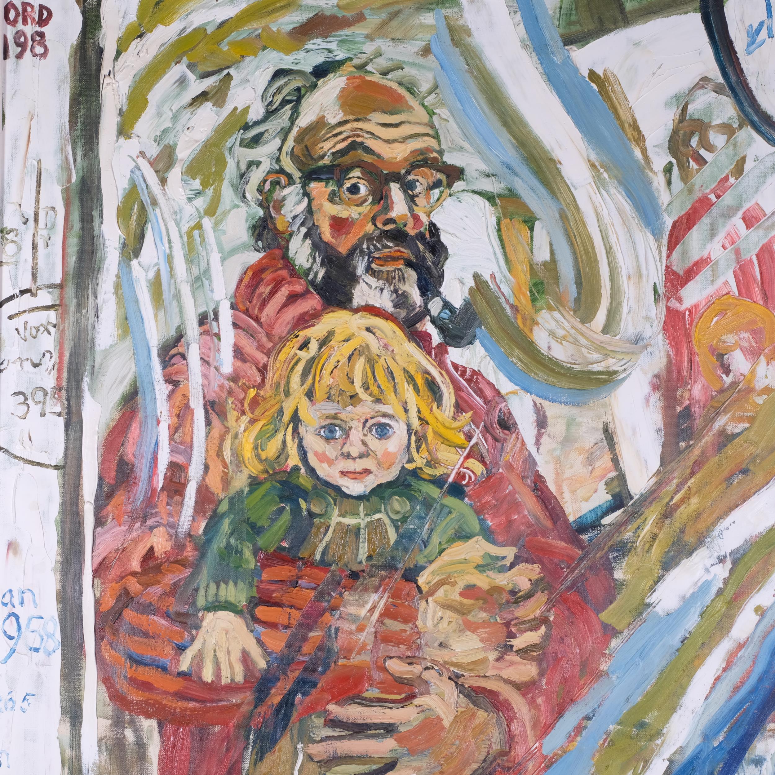 John Bratby (1928 - 1992), self portrait with the artist's son, signed and dated 1970, 122cm x 89cm, - Image 2 of 4