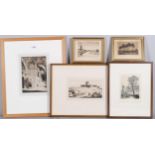 Group of etchings and engravings, various artists, all framed (13)