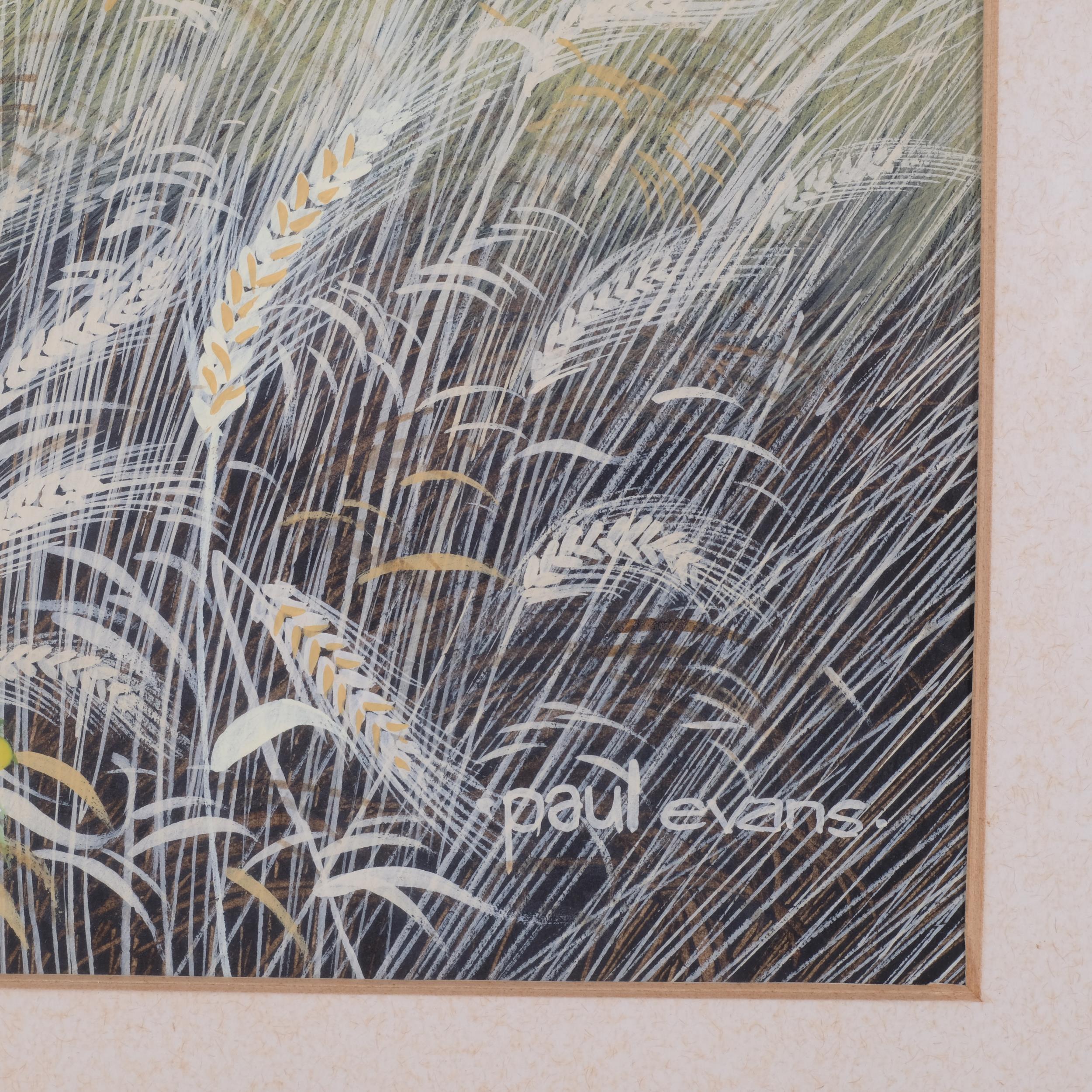 Paul Evans, Sussex landscape, gouache, signed, 34cm x 48cm, framed Very slight even paper - Image 3 of 4