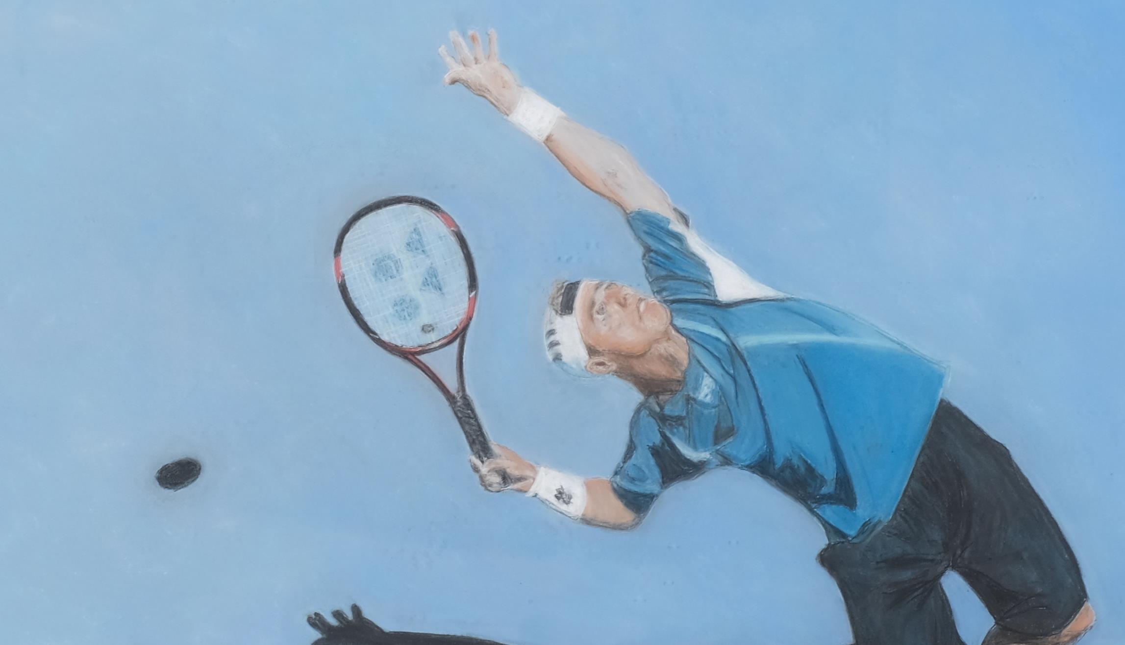 Jennifer Lipman (1935 - 2022), Lleyton Hewitt, coloured pastels, signed, 45cm x 60cm, framed Good - Image 4 of 4