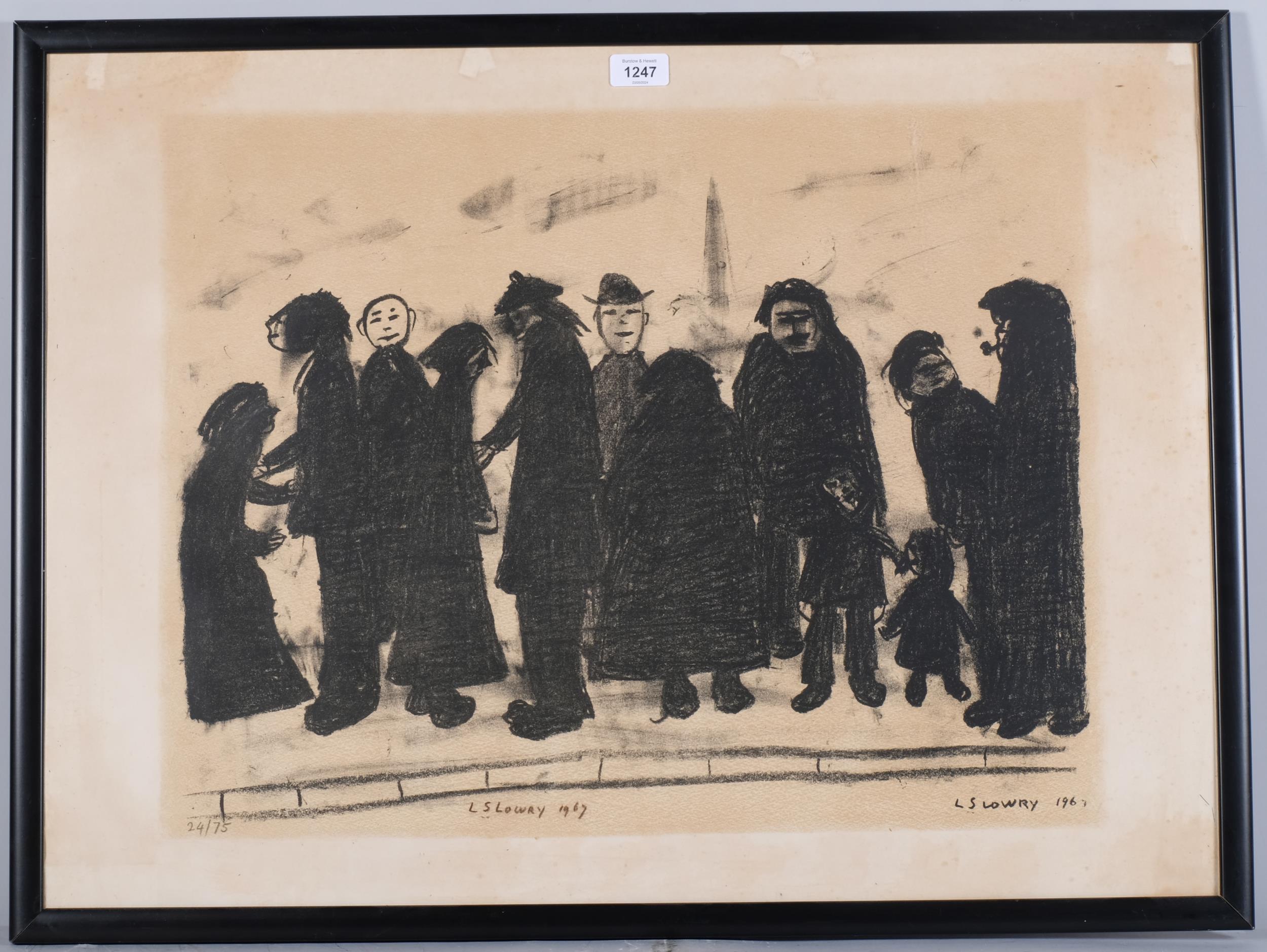 Laurence Stephen Lowry (1887 - 1976), Shapes And Sizes, 1967, lithograph, image 46cm x 60cm, no. - Image 2 of 4