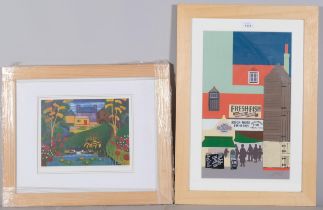 4 modern screenprints and lithographs, framed (4) All in good condition