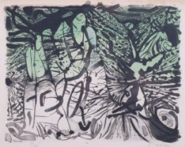 Mario Prassimos, abstract, etching, Gallery De France, 1953, signed in pencil, no. 36/200, sheet