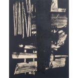 Pierre Soulages, abstract, lithograph no. 9, issued XX Siecle 1959, 30cm x 23cm, framed Good