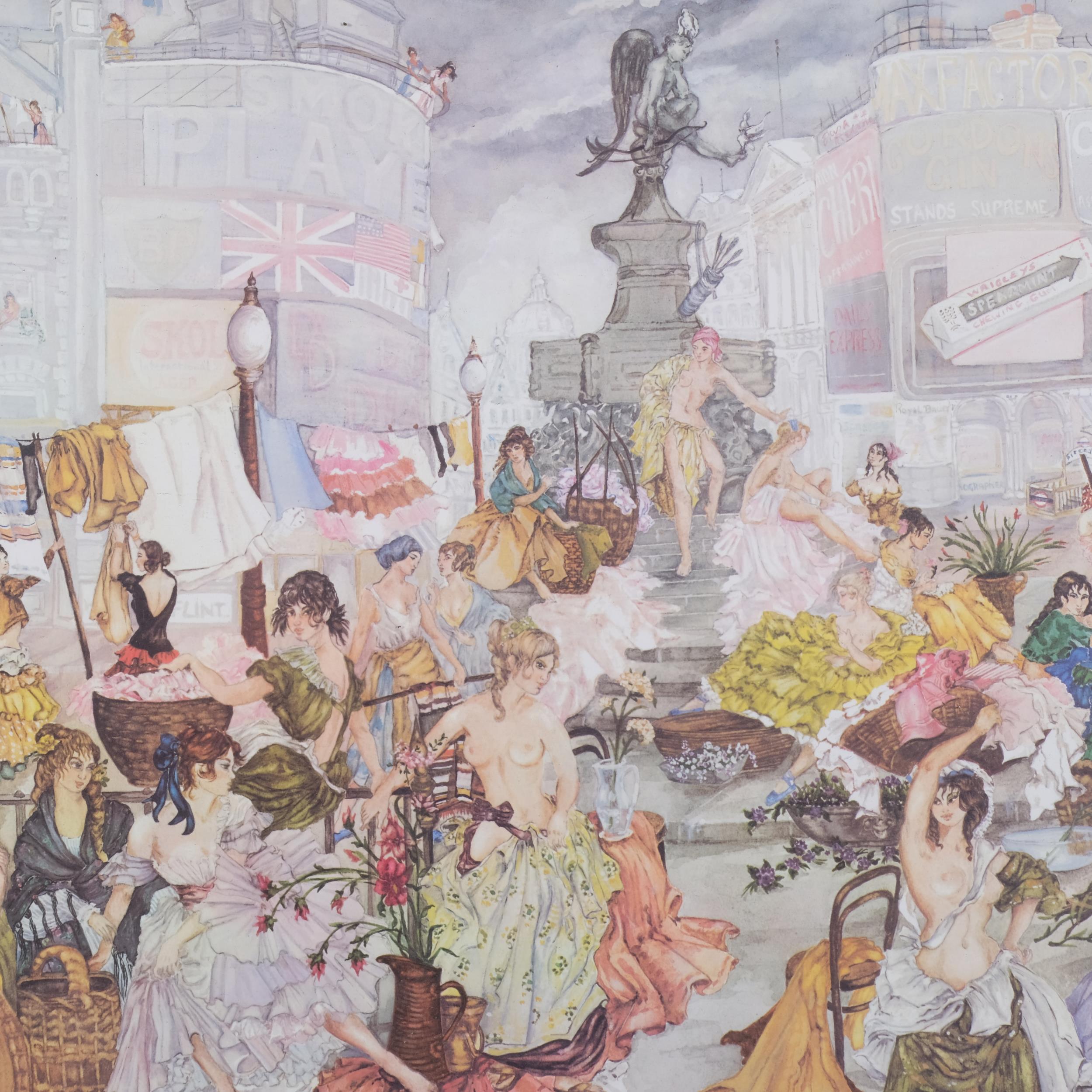 Cecilia Green, Russell Flint in Piccadilly Circus, limited edition print, artist's proof, signed - Image 2 of 4