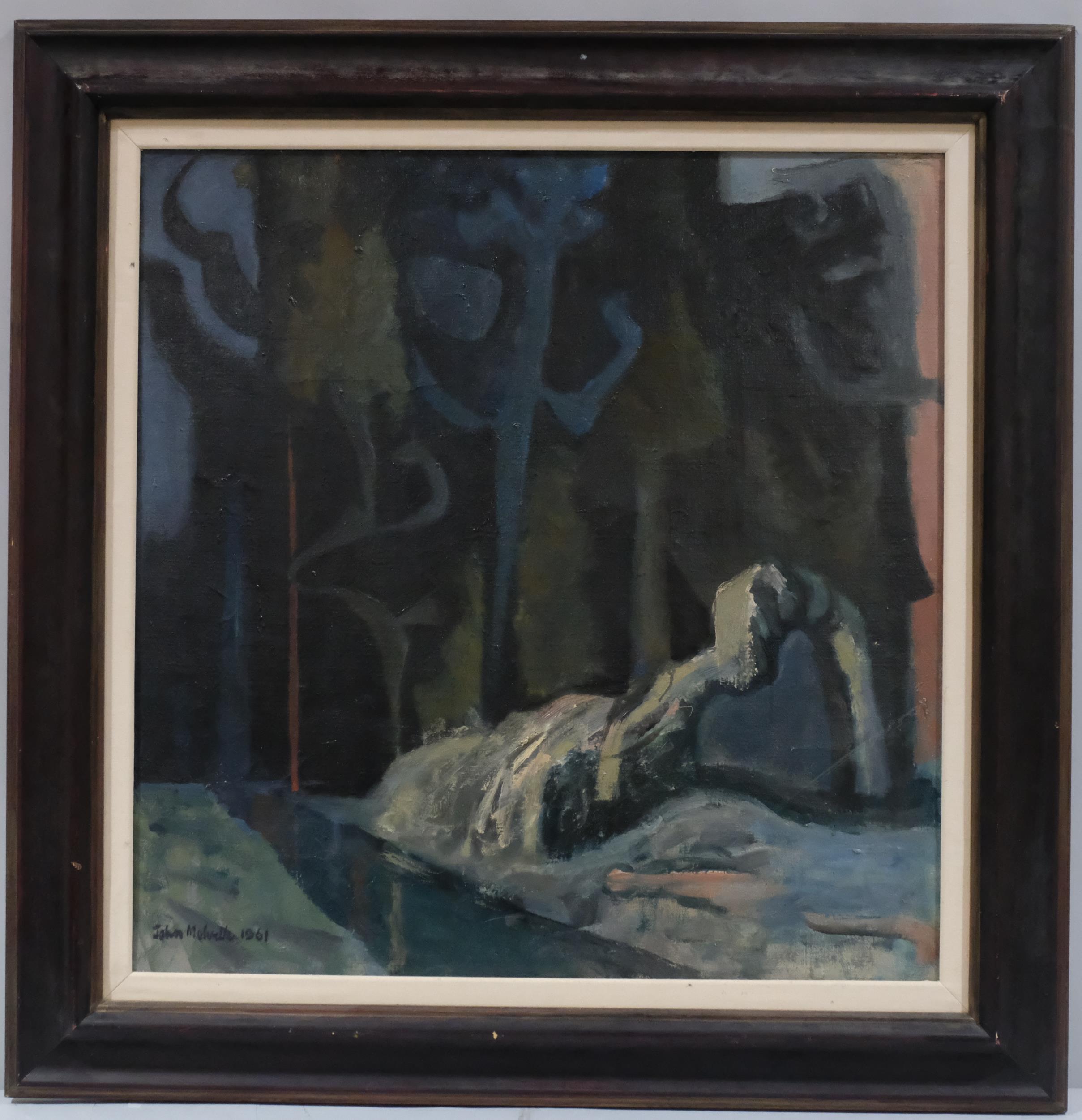 John Melville (1902 - 1986), The Lost River, oil on canvas, signed and dated 1961, 78cm x 76cm,