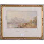 James Baker Pyne (1800 - 1870), Windsor Castle from Clewer, 1836, 20cm x 37cm, framed Paper