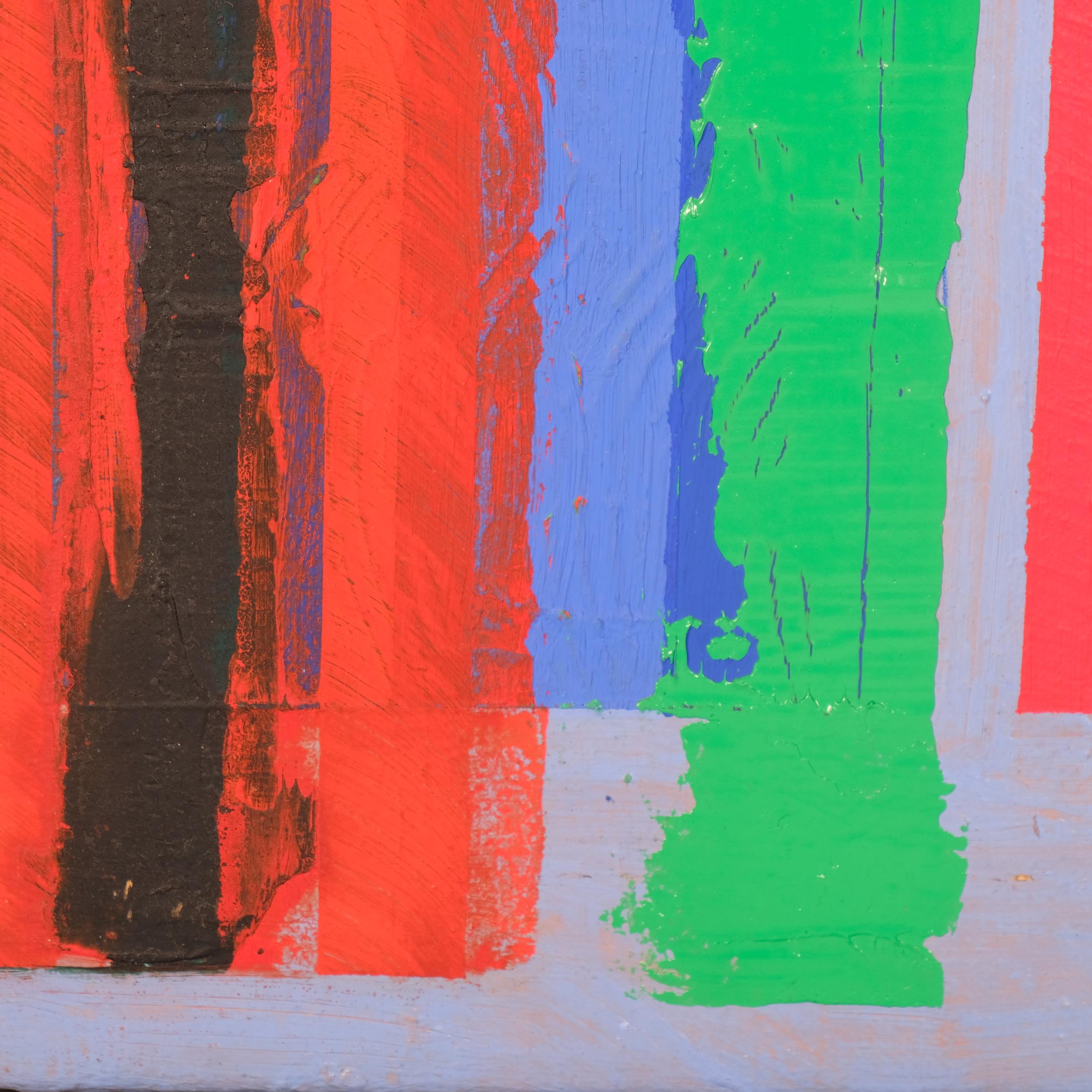 Theo Mendez (1934 - 1997), abstract composition, oil on canvas, signed on stretcher, 43cm x 36cm, - Image 3 of 4