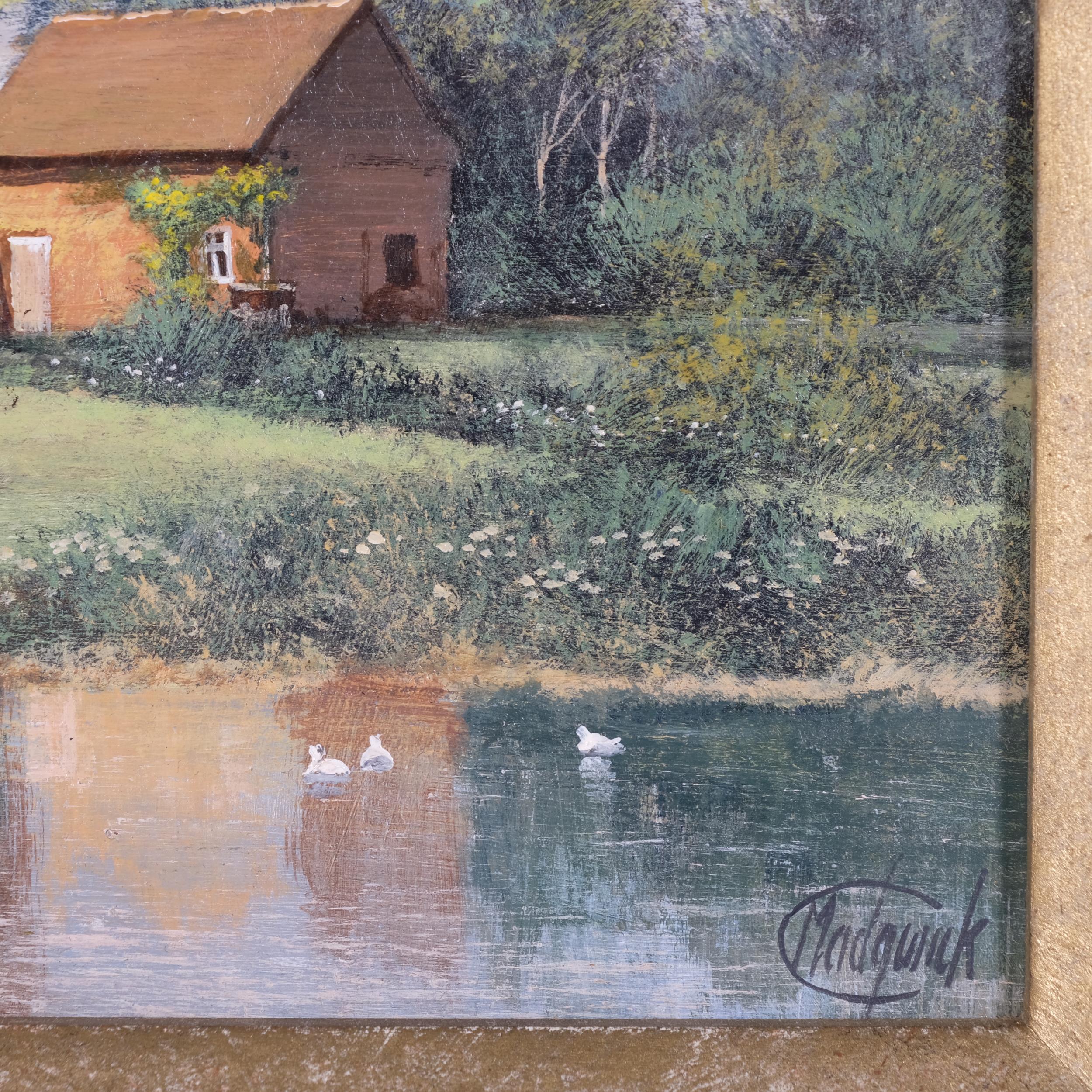 Clive Madgwick (1934 - 2005), Kent farm scene near Biddenden, oil on board, signed, 20cm x 30cm, - Image 3 of 4