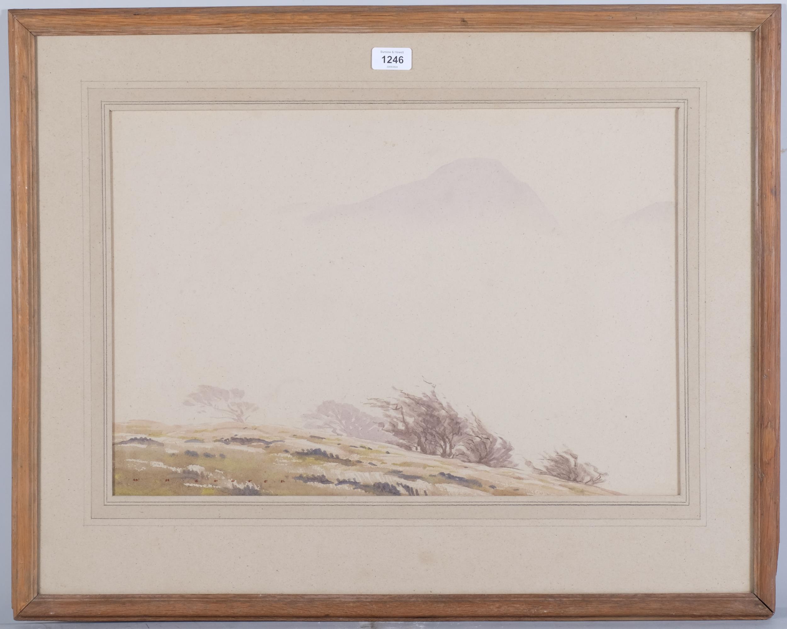 William Heaton Cooper (1903 - 1995), misty mountains, watercolour, signed, 37cm x 55cm, framed - Image 2 of 4