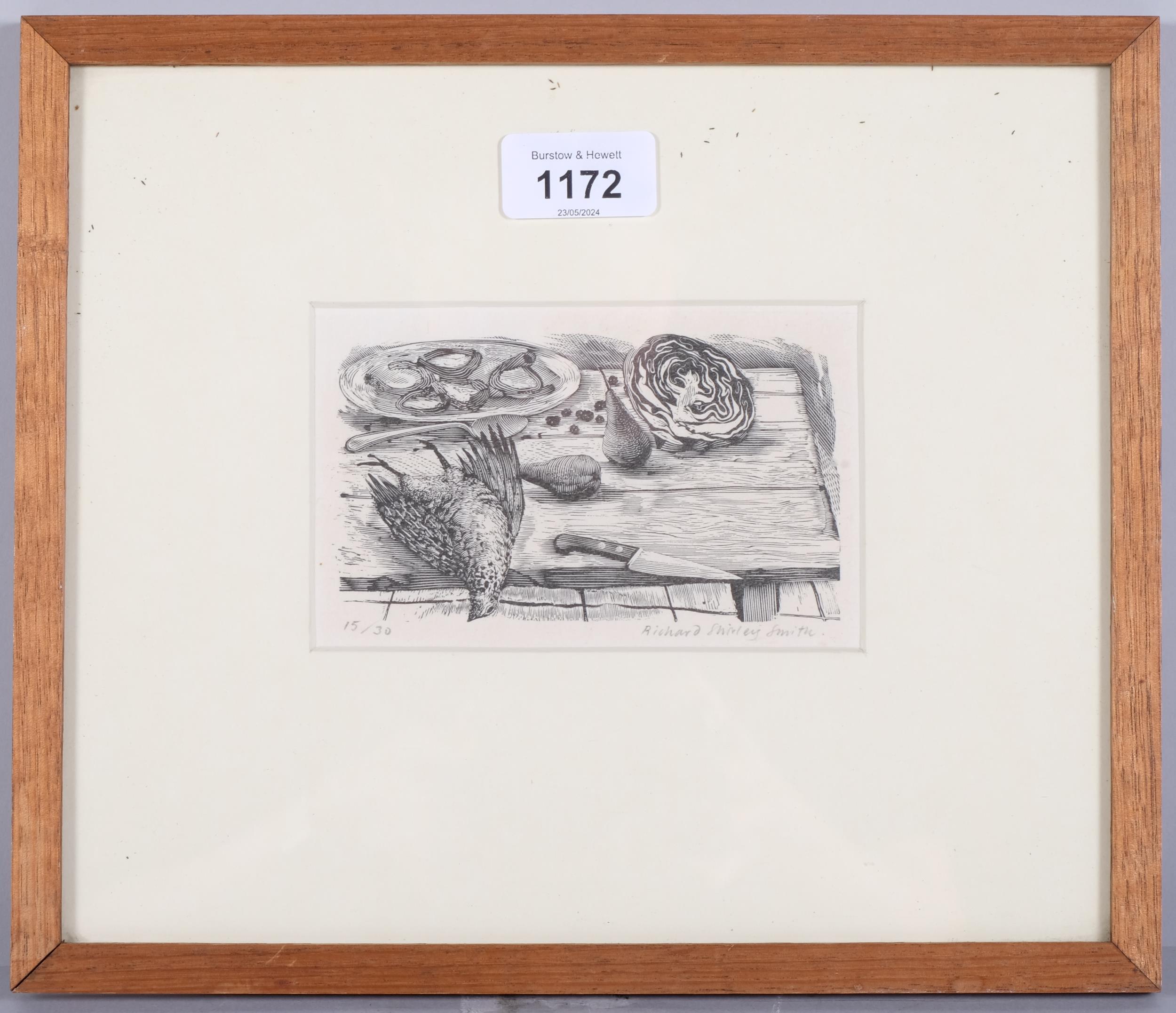 Richard Shirley-Smith (b.1935), limited edition wood engraving on paper, Kitchen Table, signed and - Image 2 of 4